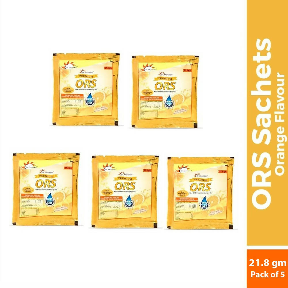 Dr. Morepen ORS Powder Sachets, Liquid Hydration Drink - Orange Flavour - Swadesiicart