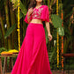 Janasya Pink Georgette Yoke Embroidery Co-Ords - Swadesiicart