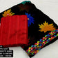 Black Poly Georgette Ethnic Motifs Saree with Unstitched Blouse - Hiral Fashion | Swadesiicart
