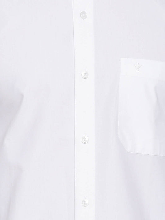 Ramraj Cotton Mens Full Sleeve Formal Poly Cotton White Shirt | Swadesiicart