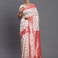 Astita Banarasi Silk Red & White Saree | Swadesiicart