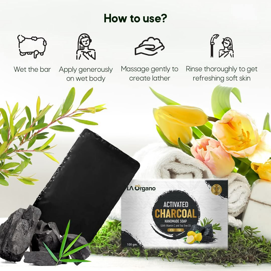 LA Organo Charcoal Handmade Soap - Swadesiicart