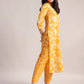 Aavyora Women Mustard Yellow Floral Printed Kurta with Chevron Printed Pants & Dupatta Set - Swadesiicart