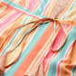 Ahalyaa Coral Orange & Blue Candy Striped Basic Jumpsuit - Swadesiicart