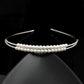 VOJ Silver Plated Pearl Studded Double Layer Hairband | Swadesiicart