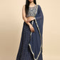 Dark Grey Georgette Embroidered Lehenga choli with Dupatta - Dhara | Swadesiicart