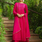 Janasya Pink Georgette Foil Print Kurta,Bottom & Dupatta | Swadesiicart