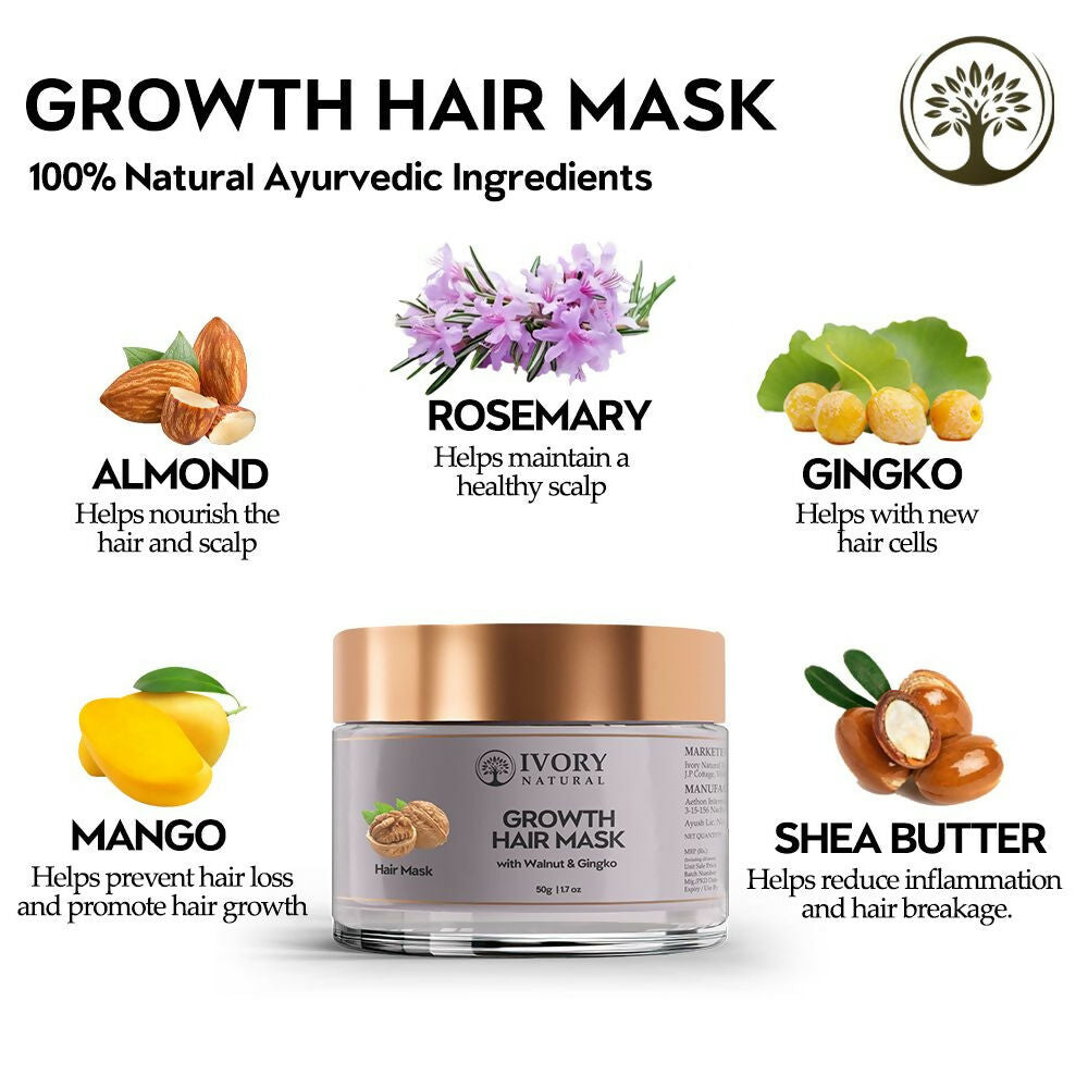 Ivory Natural Growth Hair Mask For Thicker Long And Healthier Hair | Swadesiicart