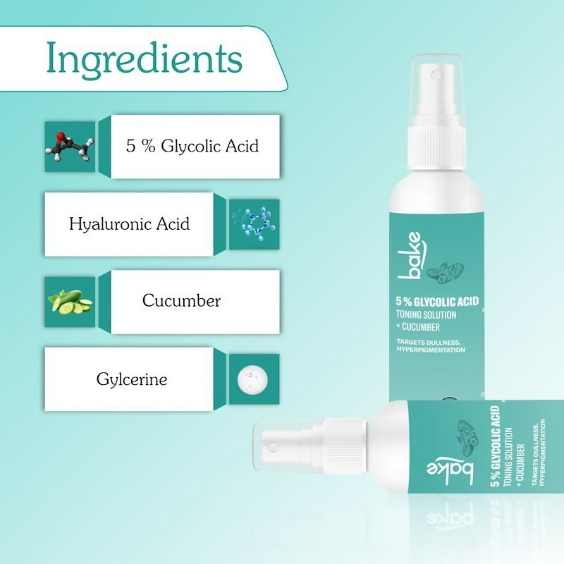 Bake 5% Glycolic Acid Toning Solution | Swadesiicart