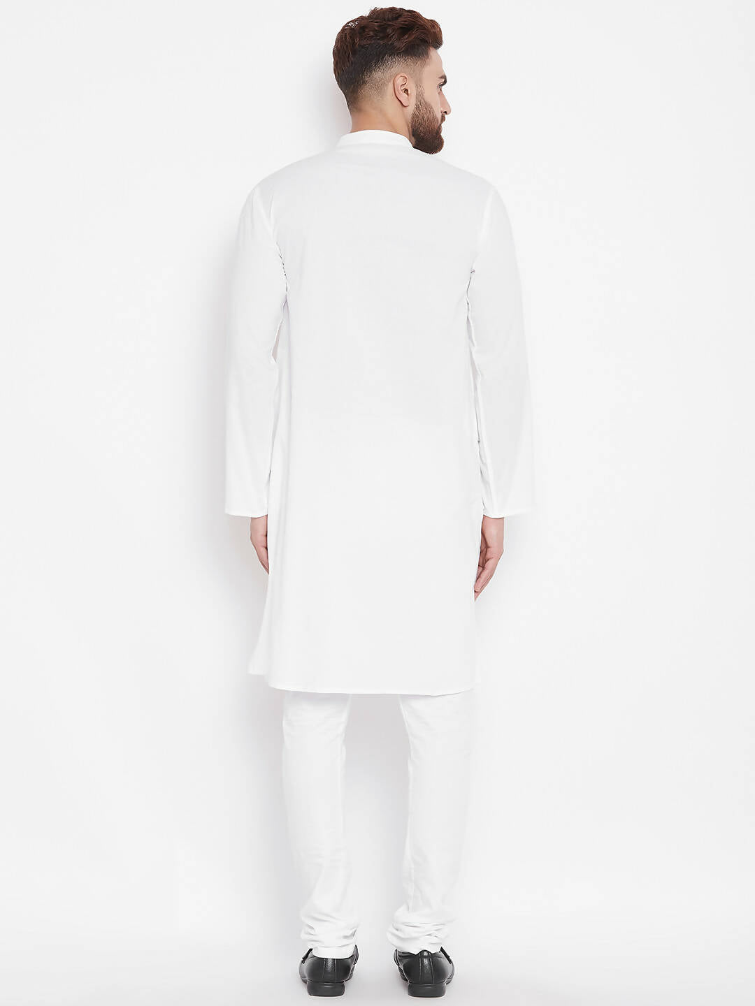 Even Apparels White Color Pure Cotton Band Collar Men's Kurta | Swadesiicart