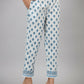 Juniper Women's White Cotton Cambric Solid Kurta Floral Printed Pant & Dupatta Set | Swadesiicart