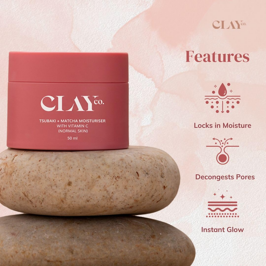Clayco Tsubaki + Matcha Moisturizer With Vitamin C | Swadesiicart