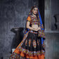 AI Fashion Black-Orange Art Silk Designer Navratri Lehenga Choli Collection