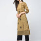 Aniyah Cotton Block Printed Beige Color Front Slit Kurta (AN-117K)