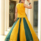 AI Fashion Mustard & Green Cotton Designer Navratri Wear Lehenga Choli Collection