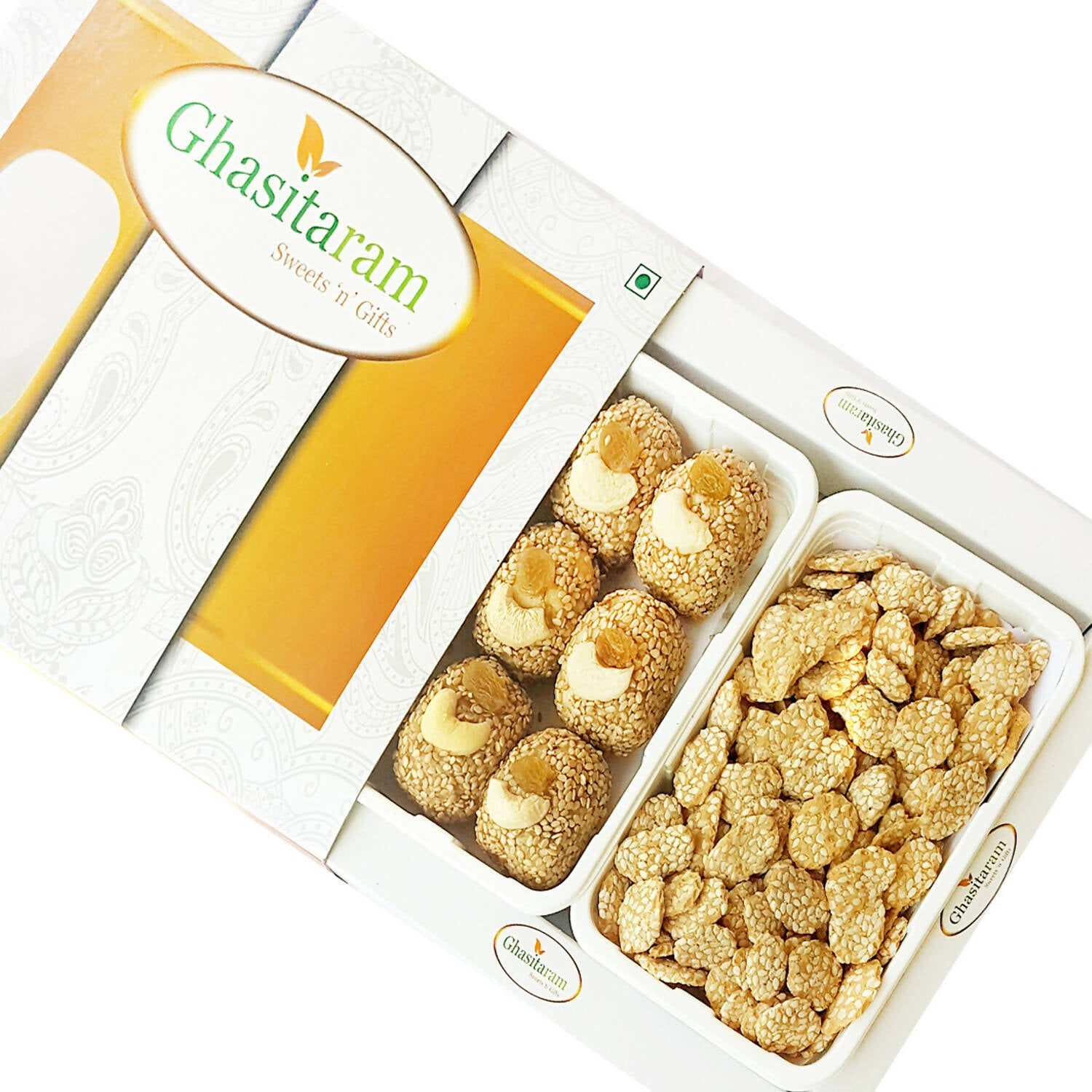 Ghasitaram Sankranti /Lohri Gifts Sweets-Til Laddoo And Gud Revadi Hamper | Swadesiicart