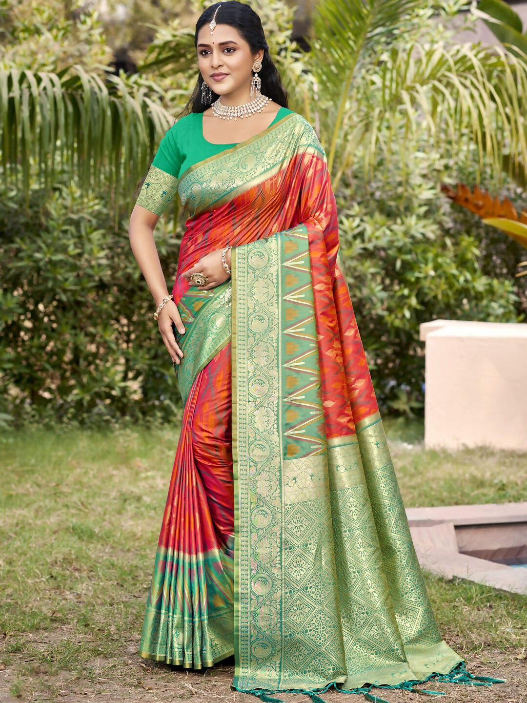 Shree Shyam Fashion Mustard Pochampally Silk Saree