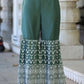 Juniper Women's Green Chinnon Embroidered Kurta Garara Set | Swadesiicart