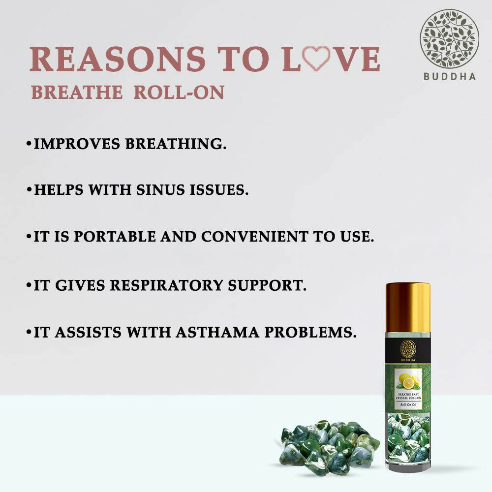 Buddha Natural Breathe Easy Crystal Roll On - Swadesiicart