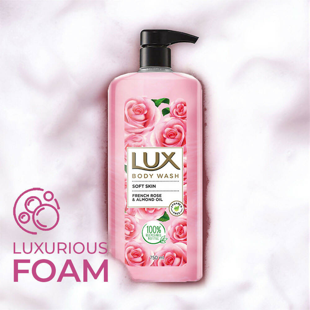 Lux Body Wash with French Rose Fragrance & Almond Oil - Swadesiicart