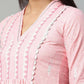 Ahalyaa Womens Pink Pure Cotton Printed Kurta Palazzo Set | Swadesiicart