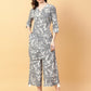 Joban Fashion Grey Cotton Printed & Hand Work Co-ord Set - Swadesiicart