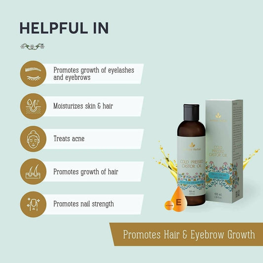 Avimee Herbal Cold Pressed Castor Oil For Hair Growth, For Stronger & Shinier Hair - Limited Time Offer - Swadesiicart