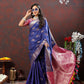 Lorenvalley Fashion Navyblue Soft Silk Woven Design Zari Weaving Saree - Swadesiicart