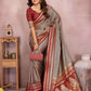 Aastha Fashion Grey Kalamkari Silk Weaving Saree