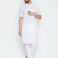 Even Apparels White Color Pure Cotton Men's Kurta With Band Collar | Swadesiicart