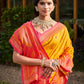 Anaita Yellow Soft Silk Saree With Floral Printed Work With Blouse
