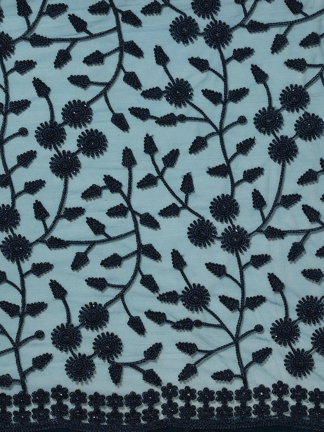 Blue Woven Design Net Saree with Blouse Piece - Kalamkari