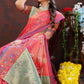 Lorenvalley Fashion Peach Kanjivaram Silk Woven Design with Zari Weaving Saree - Swadesiicart