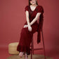 Maroon Imported Crush Solid Ready to Wear Saree with stitched Blouse - Aayan | Swadesiicart