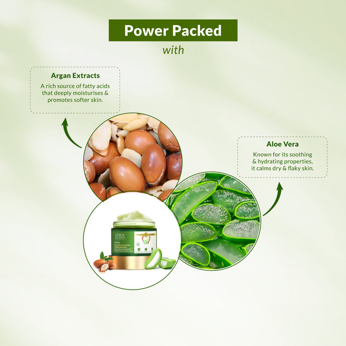 Lotus Botanicals 100% Pure Argan & Aloe Vera Extracts HydraMelt Body Butter | Swadesiicart