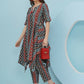 Joban Fashion Ikkat Printed Co Ord Set - Blue Red - Swadesiicart