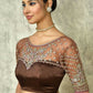 Brown Silk Plain Saree with Blouse Piece - Purvi