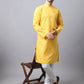 Even Apparels Yellow Pure Cotton Men's Kurta With Side Placket | Swadesiicart