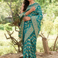 Joban Fashion Green Banarasi Soft Pure Handloom Banarasi Silk Saree | Swadesiicart