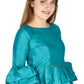 Aastha Fashion Women's Firozi Art Silk Bell Sleeves attire with Poly Cotton Lining Blouse