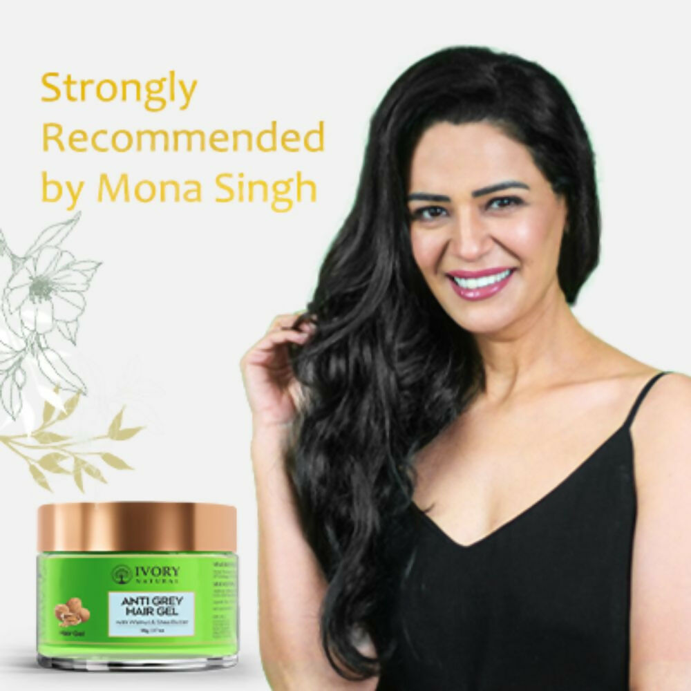 Ivory Natural Grey Gel For Hair Restore Natural Dark Shine And Luster | Swadesiicart