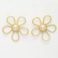 NVR Women's Gold Floral Shape Beaded Handcrafted Jewellery Set - Swadesiicart