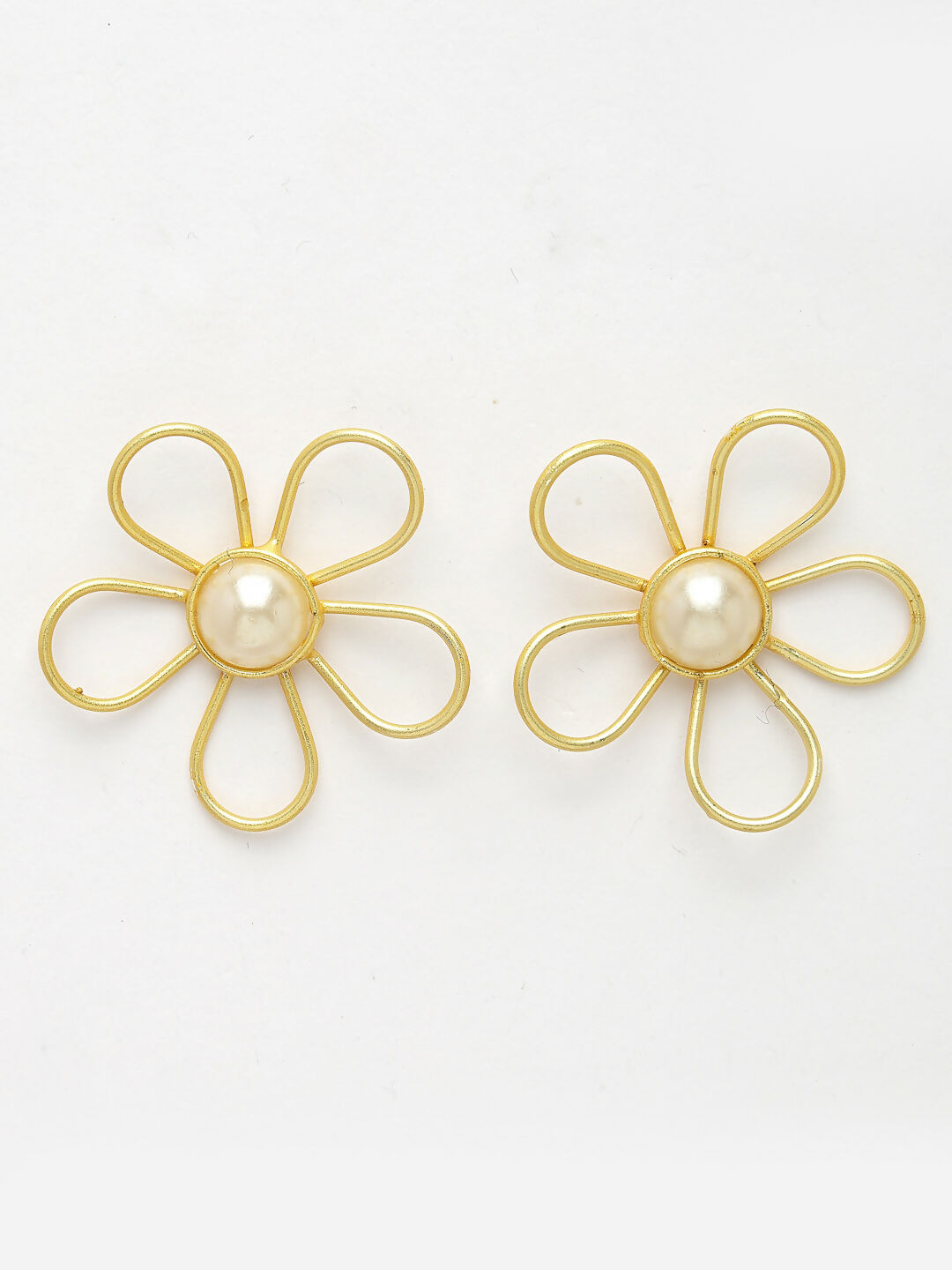 NVR Women's Gold Floral Shape Beaded Handcrafted Jewellery Set - Swadesiicart