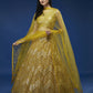 House of Panchhi Mustard Net Sequinse Work Lehenga & Blouse, Dupatta | Swadesiicart