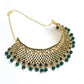 Mominos Fashion Johar Kamal Traditional Rajwadi Design Heavy Golden/Green Color Necklace Set - Swadesiicart