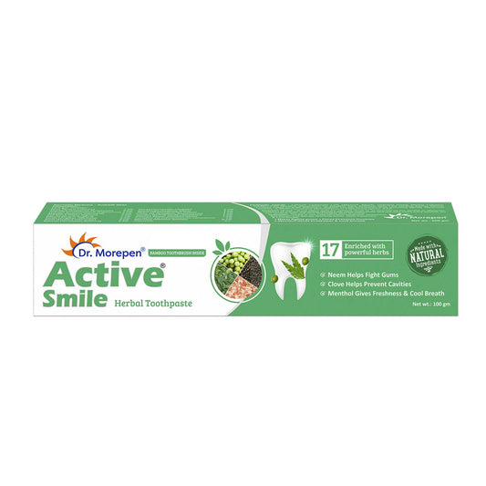 Dr. Morepen Active Smile Herbal Toothpaste with Neem, Clove & Menthol - Dr Morepen