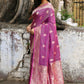 Joban Fashion Magenta Pure Katan Pure Handloom Banarasi Silk Saree | Swadesiicart