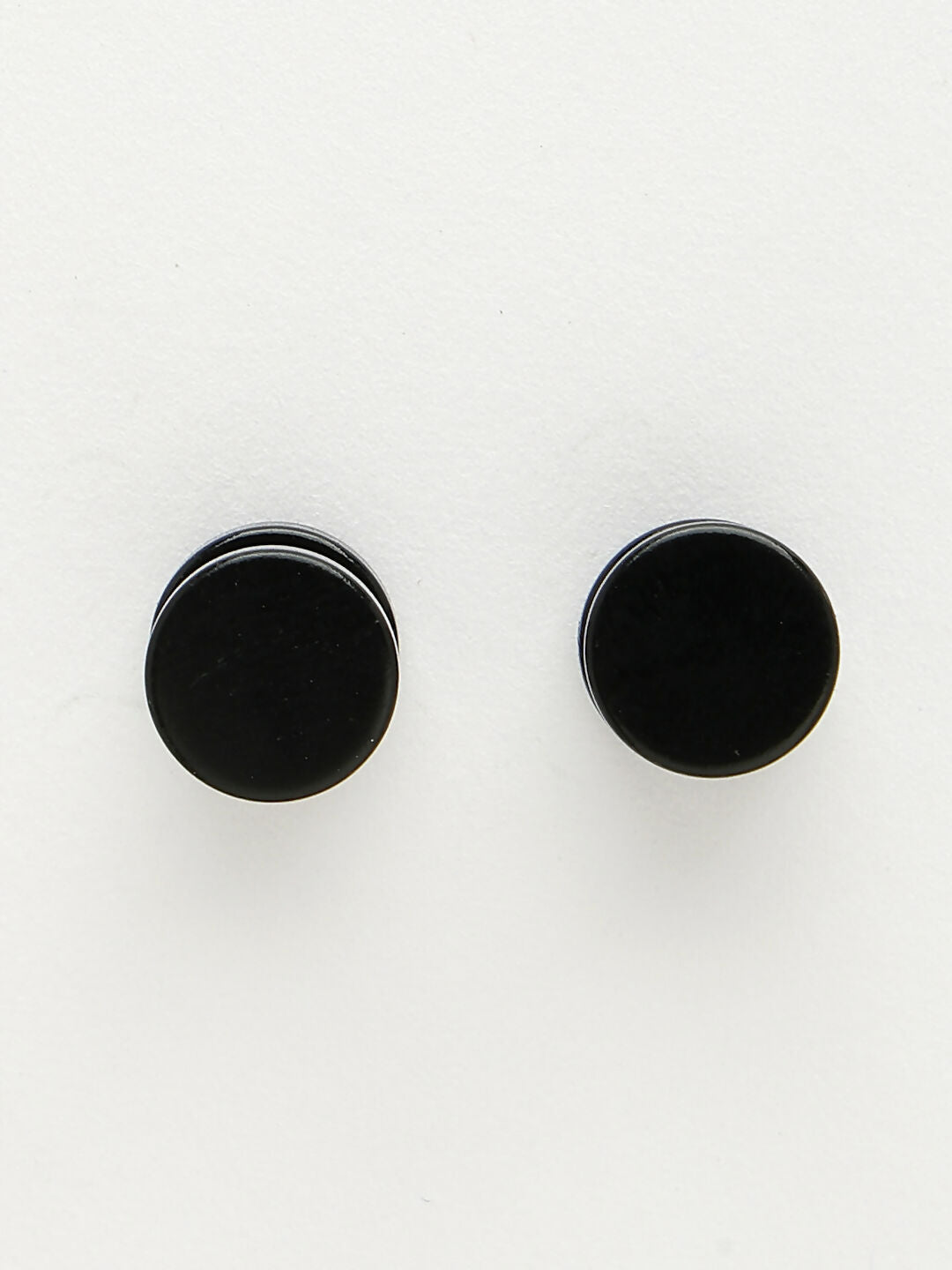 NVR Men's Black Rhodium-Plated Metal Studs Earring - Swadesiicart