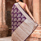 Joban Fashion Purple Pure Katan Pure Handloom Banarasi Silk Saree | Swadesiicart