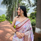 Vamsee Bhavi Brown Tussar Dola Satin Silk Saree - Swadesiicart